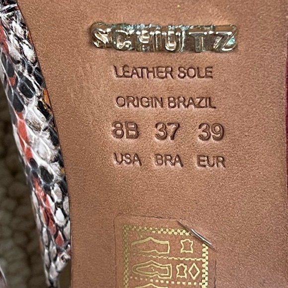 Schutz Faux Snakeskin Leather Slingback Platform Pumps Stiletto heels Mob Wife - Picture 9 of 11